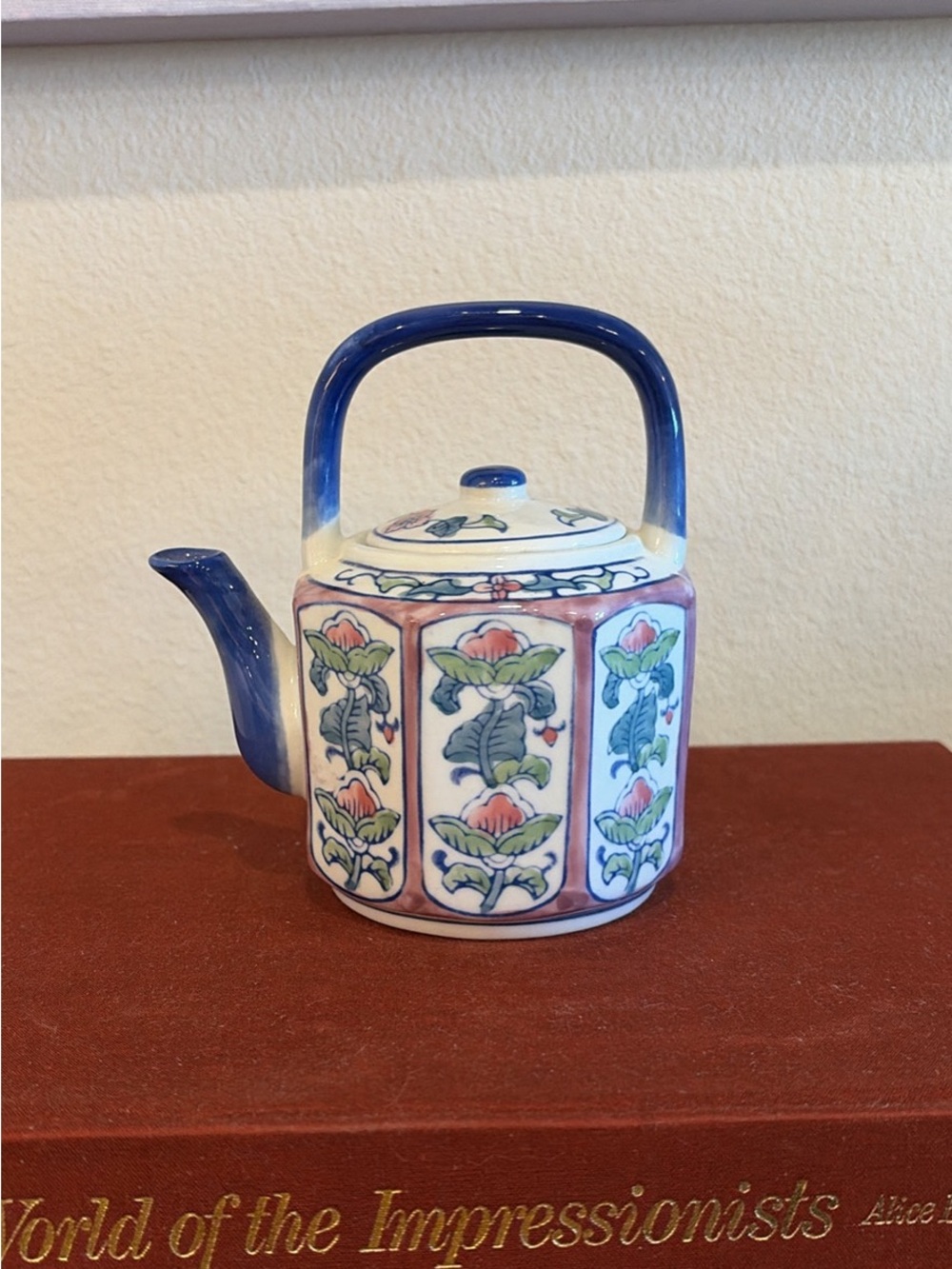 Vintage Ben Rickert Chinoiserie Mini Teapot  Painted Asian Grand Millennial
